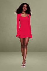 Crochet Halter Mini Dress