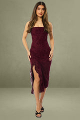 Red Black Bodycon Dress Lace Mini