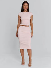 Ellapink JUNIE MIDI SKIRT BABY PINK