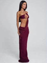 Ellapink RAER MAXI DRESS BURGUNDY
