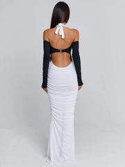 Ellapink TAHITI MAXI DRESS WHITE/BLACK