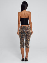Ellapink EIRA CAPRI PANT LEOPARD SEQUIN