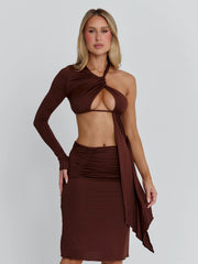 Ellapink SERNA MIDI DRESS CHOCOLATE