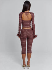Ellapink MAHRIA TOP BROWN POLKA DOT
