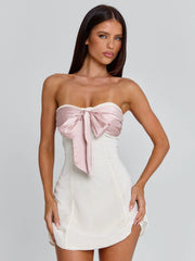 Ellapink LOVETA MINI DRESS IVORY