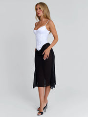 Ellapink KAILEN MIDI DRESS WHITE BLACK